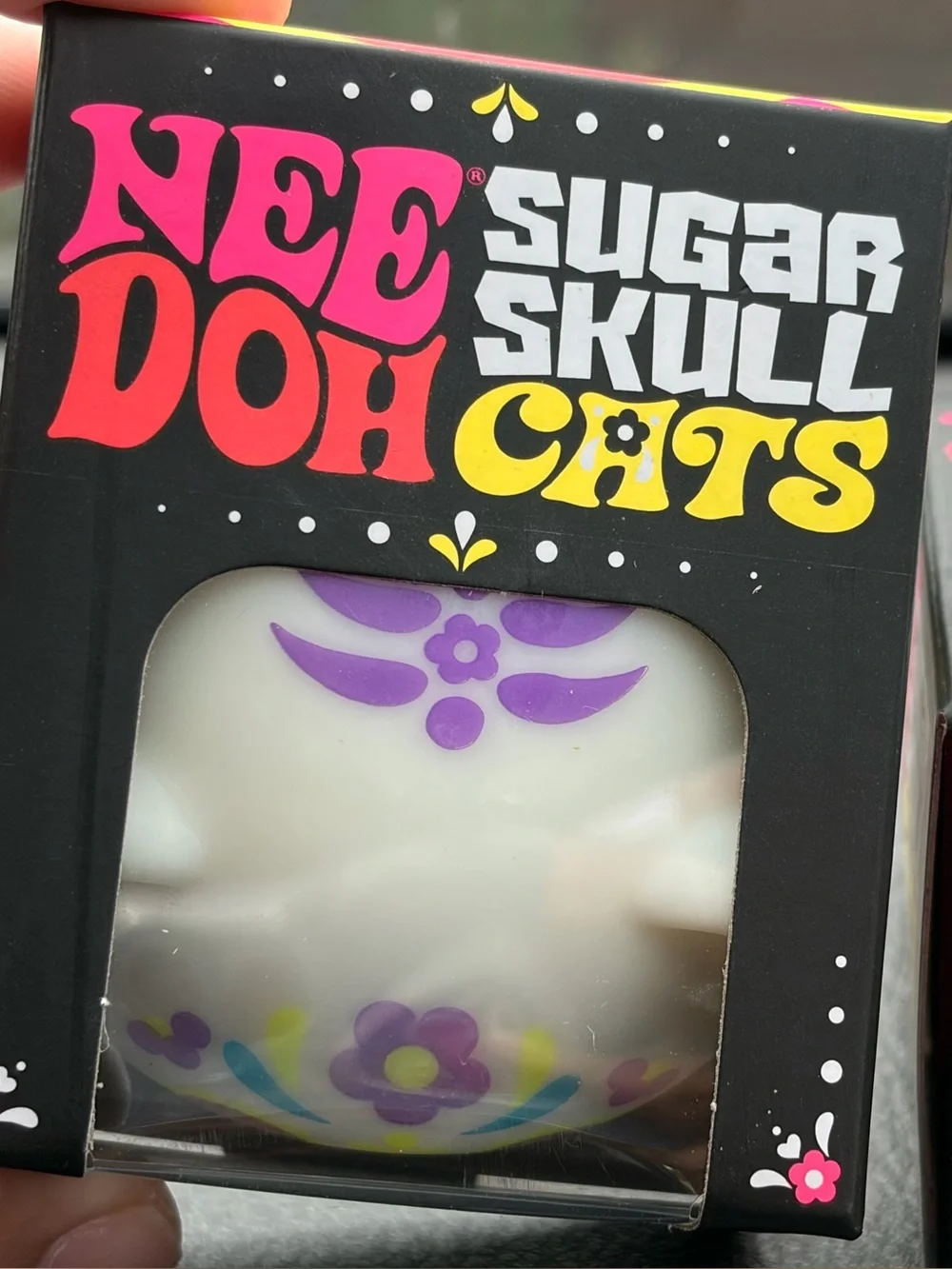 Sugar Skull Cats - White with Pink & Blue Accents